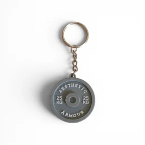 Aesthetic Armour 25KG Weight Plate Keychain – Collectible Gym Keyring for Lifters