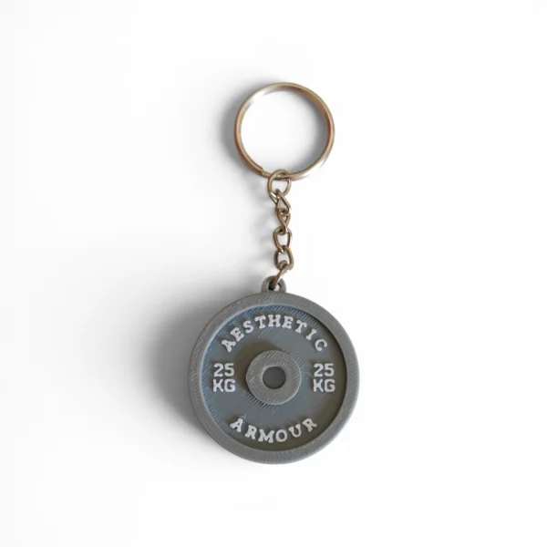 Aesthetic Armour 25KG Weight Plate Keychain – Collectible Gym Keyring for Lifters