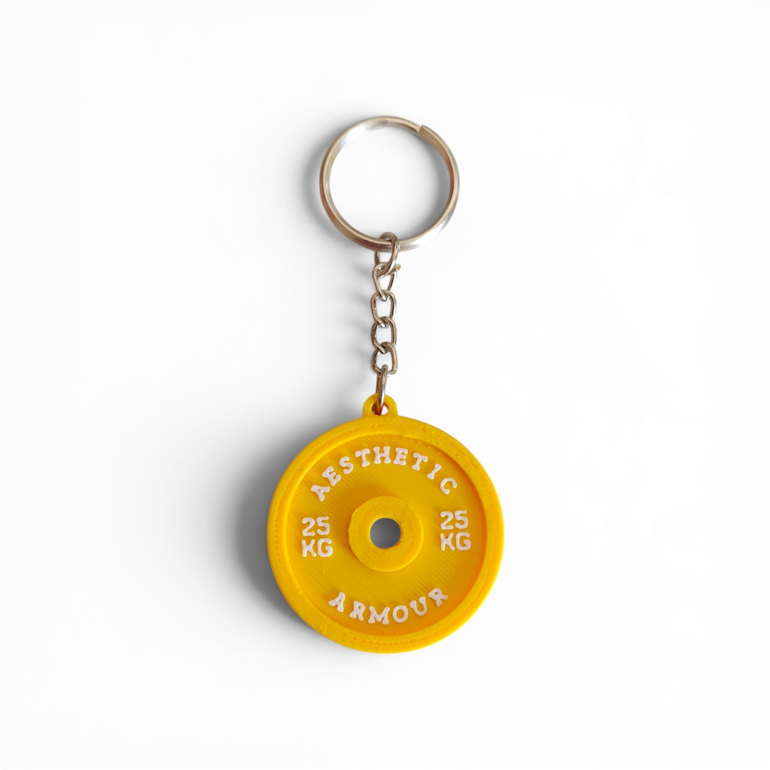 Aesthetic Armour 25KG Weight Plate Keychain – Collectible Gym Keyring for Lifters