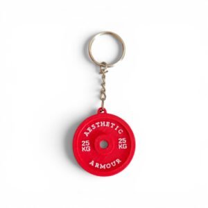 Aesthetic Armour 25KG Weight Plate Keychain – Collectible Gym Keyring for Lifters