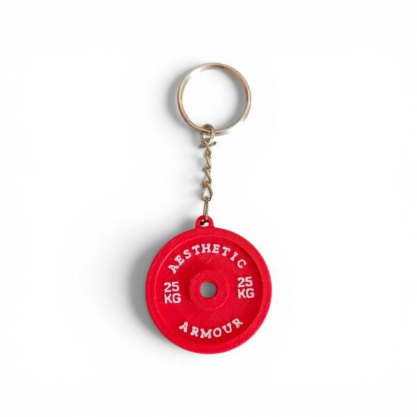 Aesthetic Armour 25KG Weight Plate Keychain – Collectible Gym Keyring for Lifters