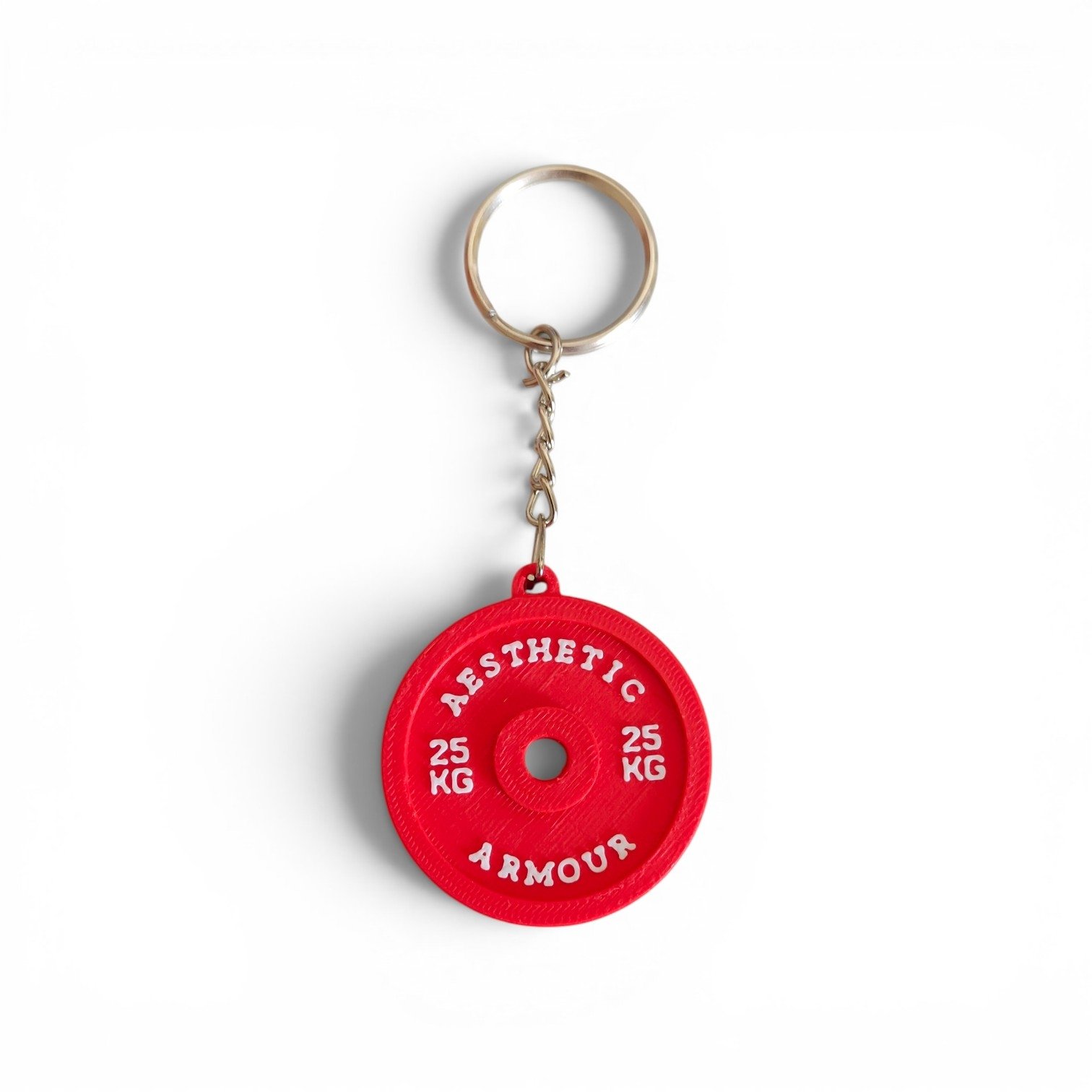 Aesthetic Armour 25KG Weight Plate Keychain – Collectible Gym Keyring for Lifters