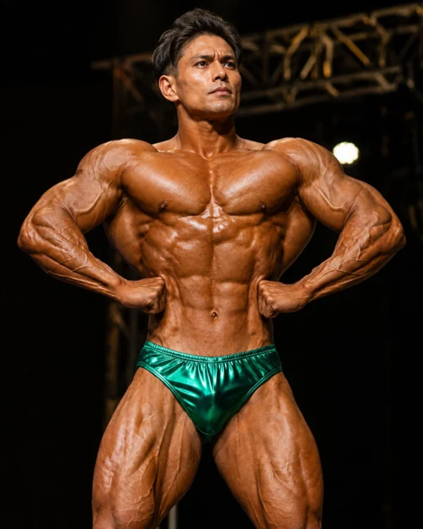 Men's Elite Bodybuilding Trunk - Fallout Green